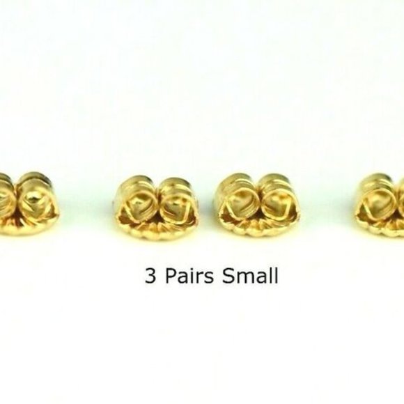 Solid 14K White or Yellow Gold Earring Backs Butterfly 2 Large Pair Findings - Picture 9 of 14